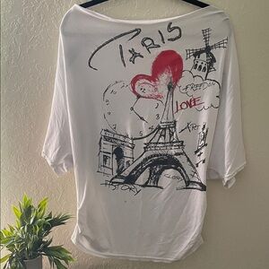 Paris Love - zippered sleeves, off the shoulder, cold shoulder, size small